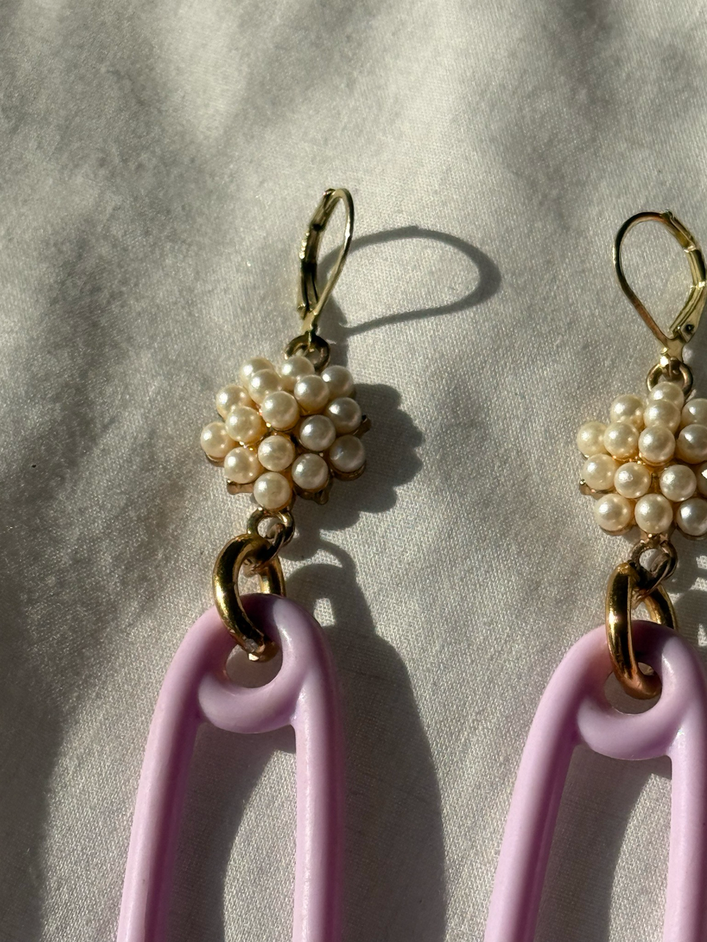 pearl safety pin earrings