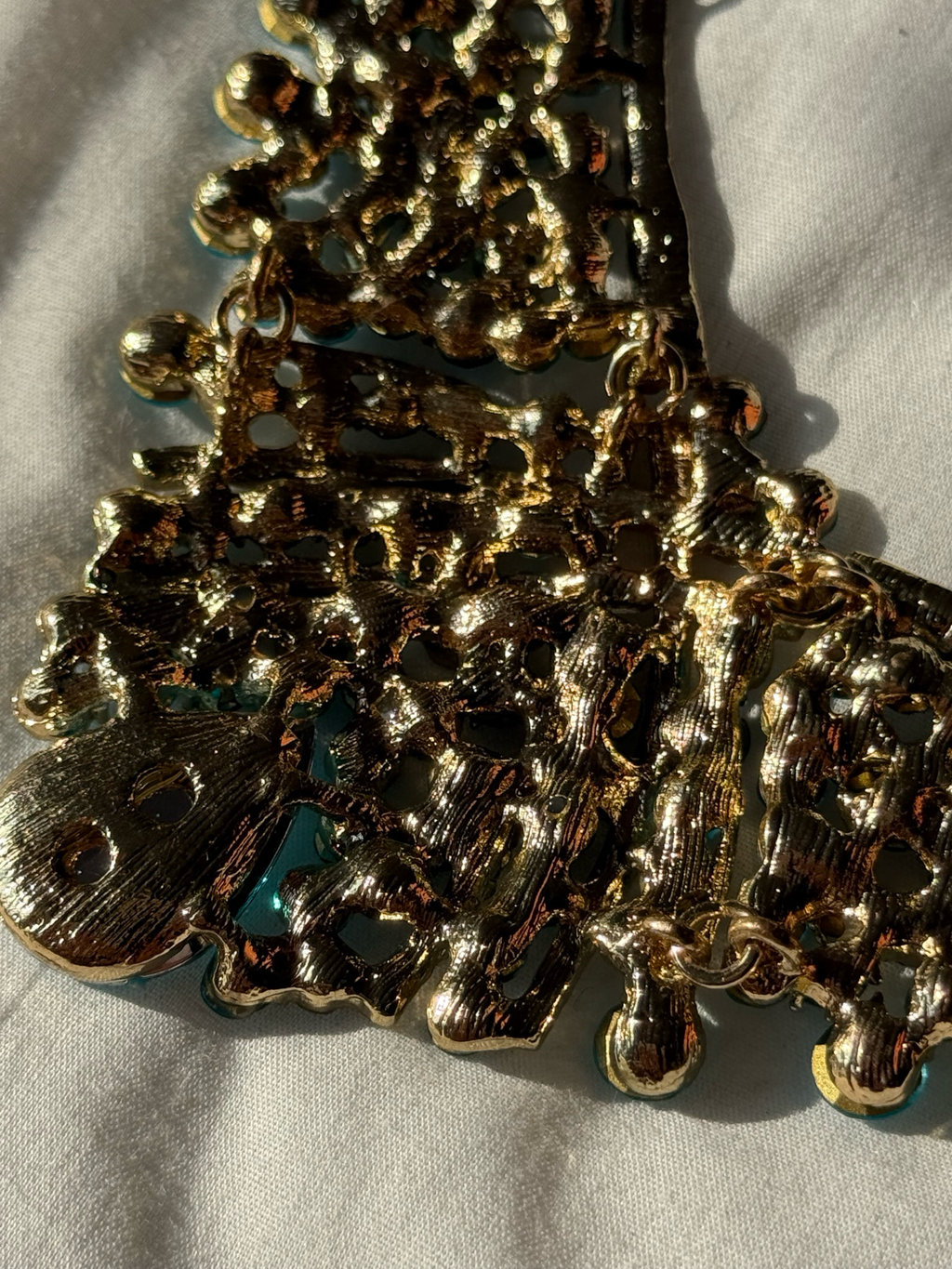 rhinestone earring necklace set