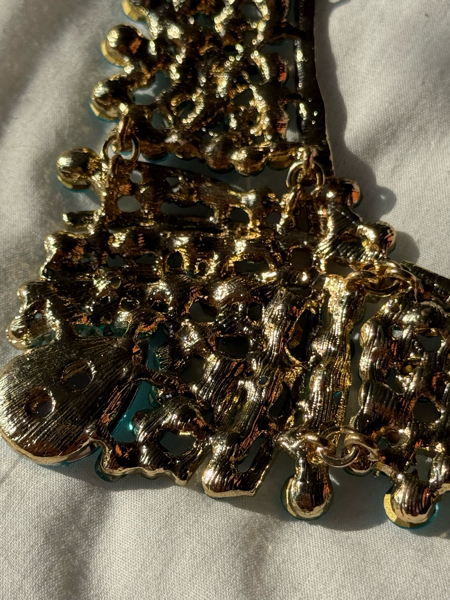 rhinestone earring necklace set