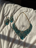 rhinestone earring necklace set