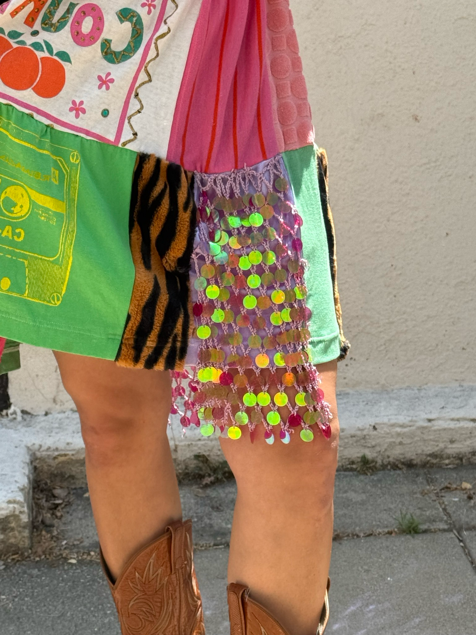 patchwork tee shirt dress