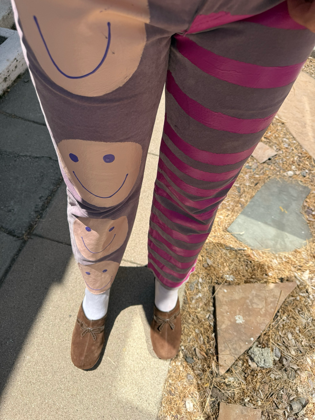 hand painted vintage suede pants