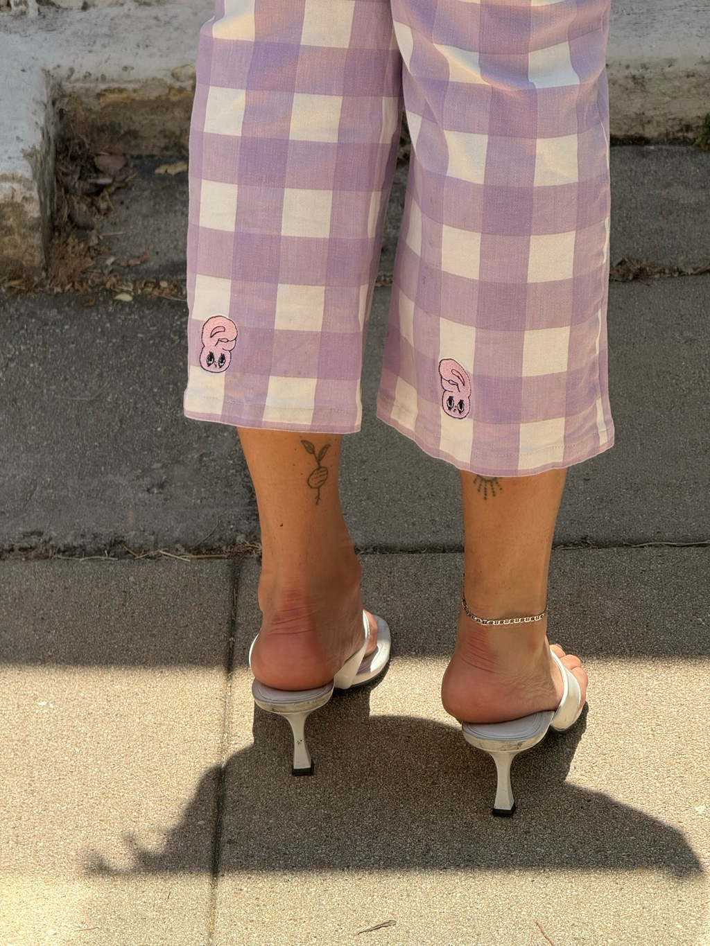 kawaii gingham capris