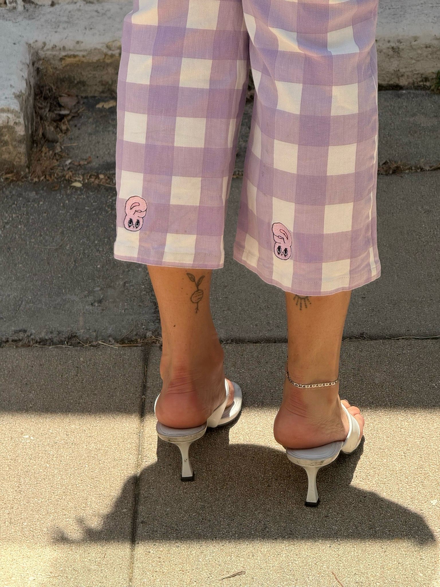 kawaii gingham capris