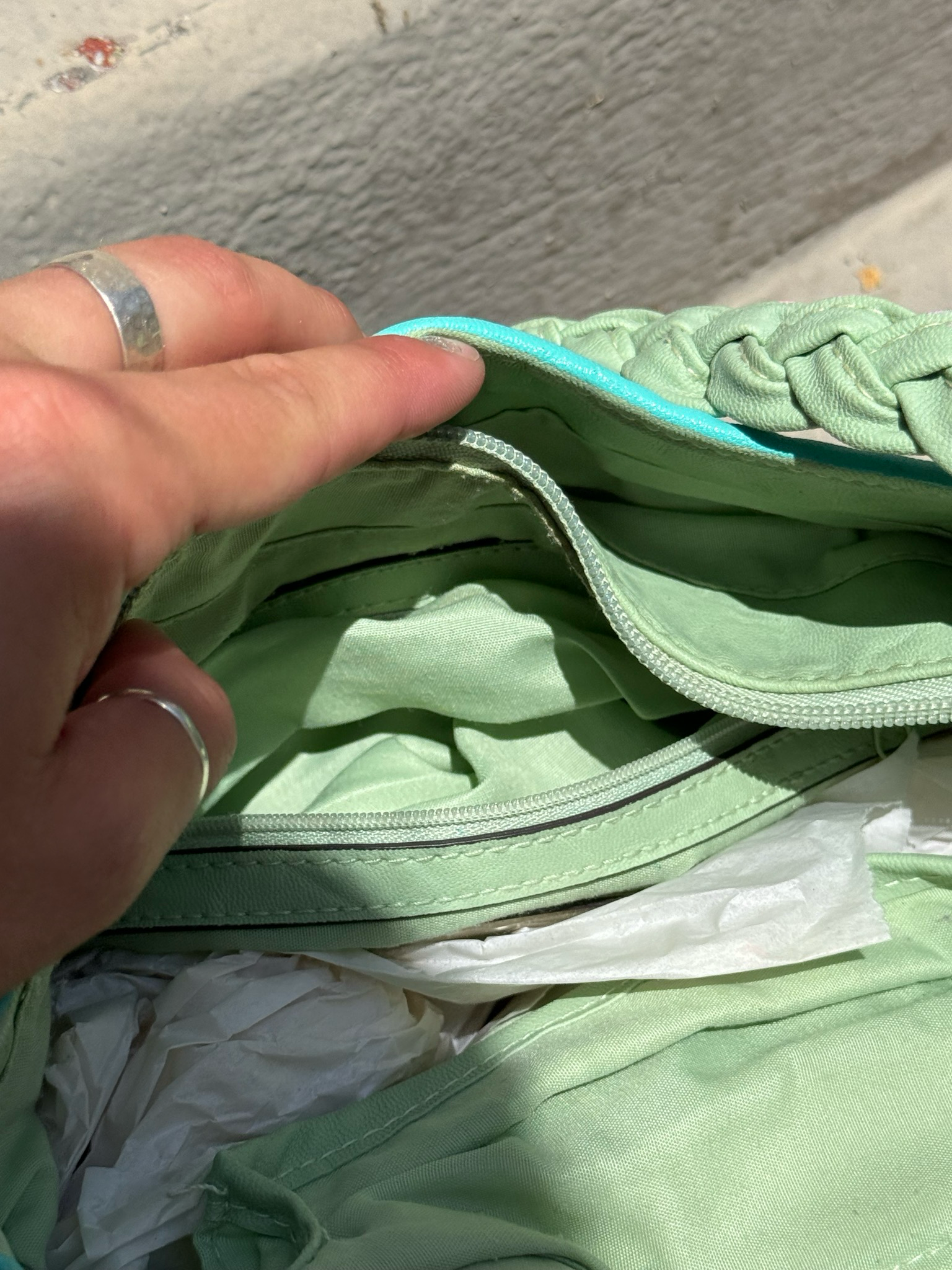 hand painted rosetti bag