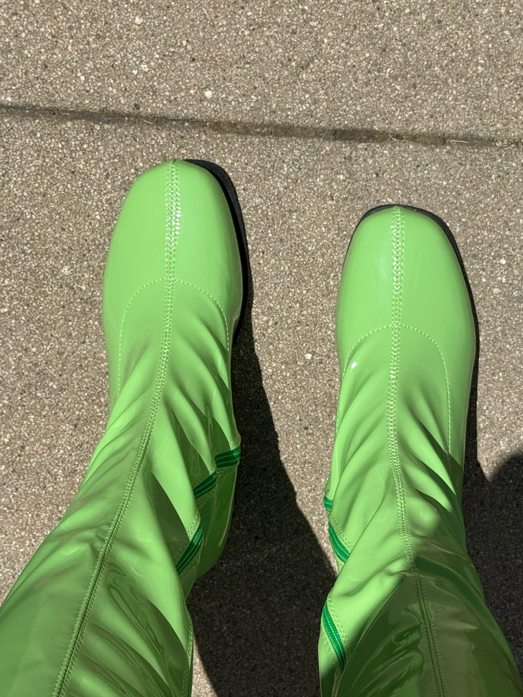 green gogo boots