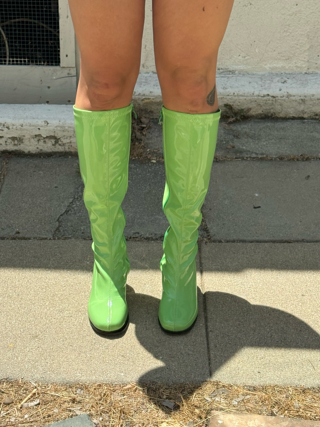 green gogo boots