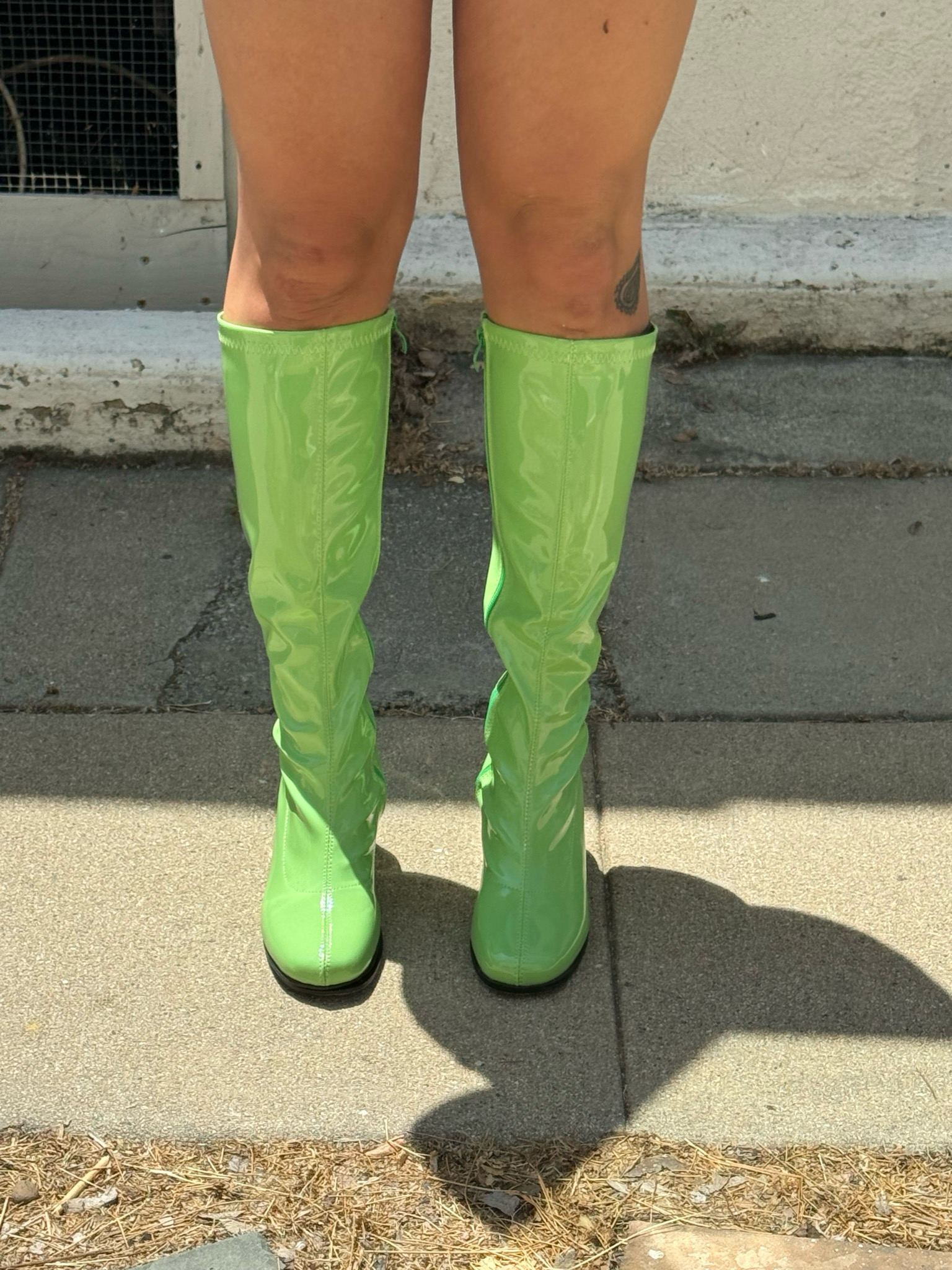 green gogo boots