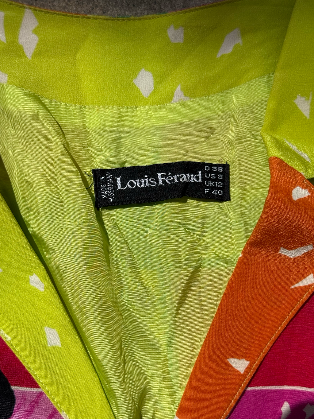 🎨 Louis Féraud vintage patchwork silk dress