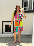 🎨 Louis Féraud vintage patchwork silk dress