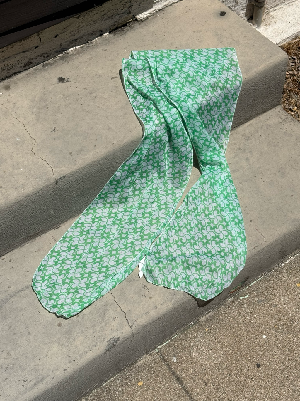 vintage lime green skinny scarf