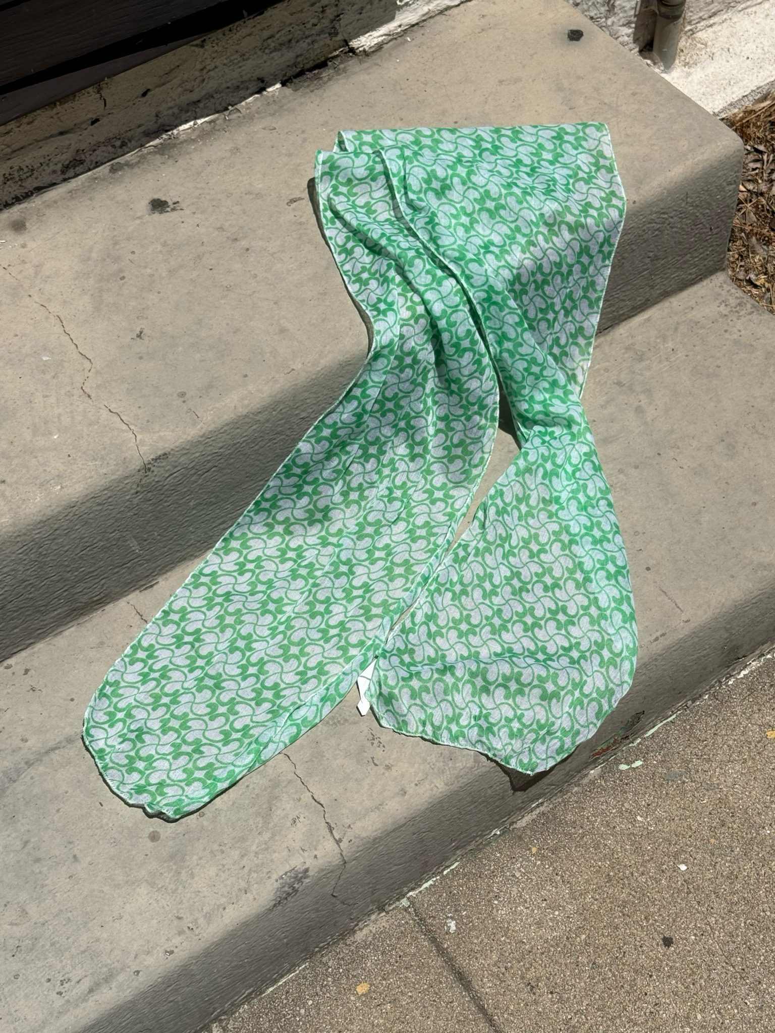 vintage lime green skinny scarf