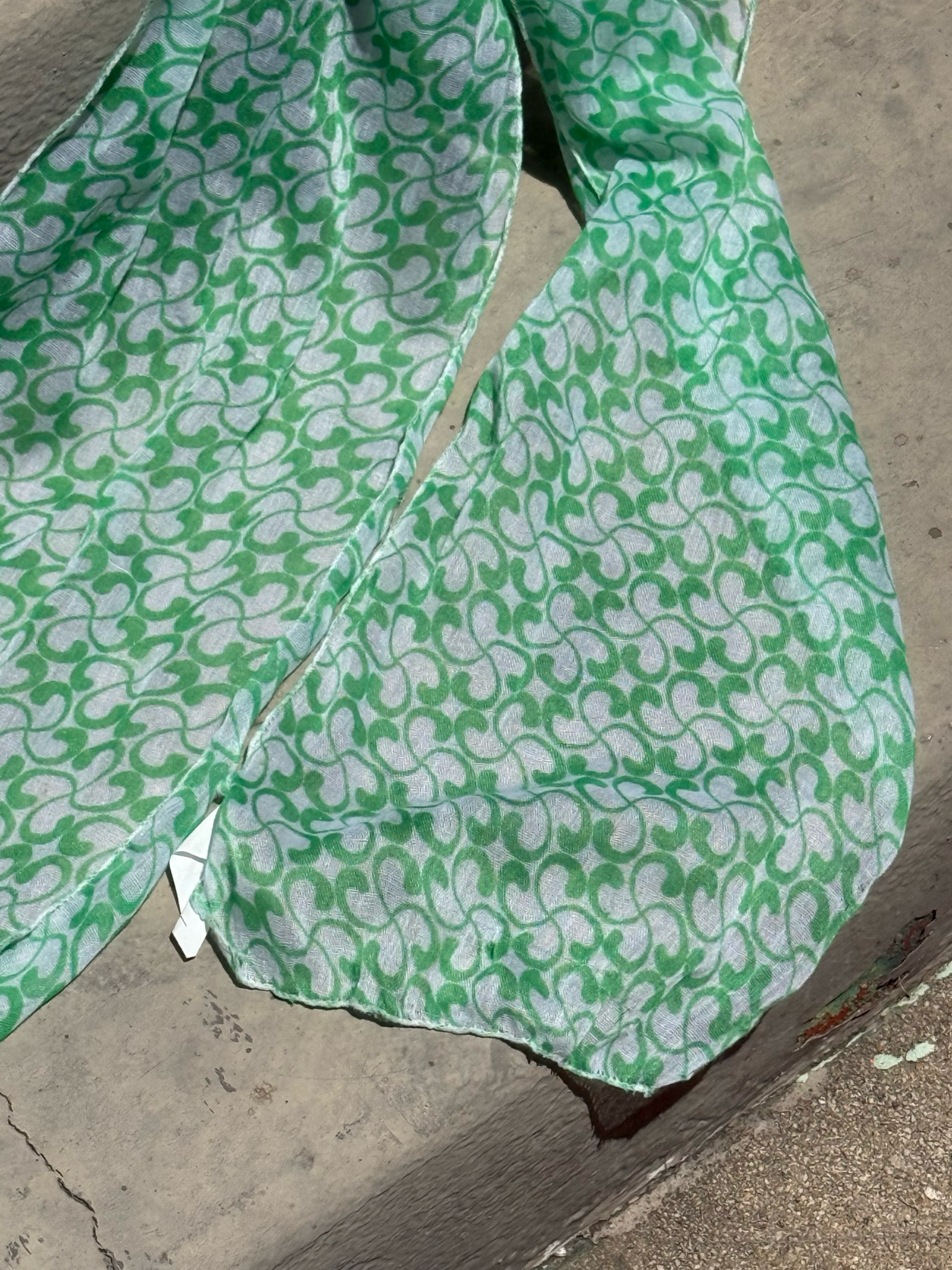 vintage lime green skinny scarf