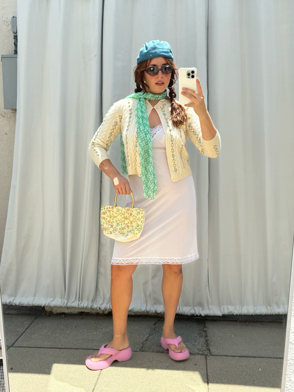 vintage embroidered knit cardigan ✿