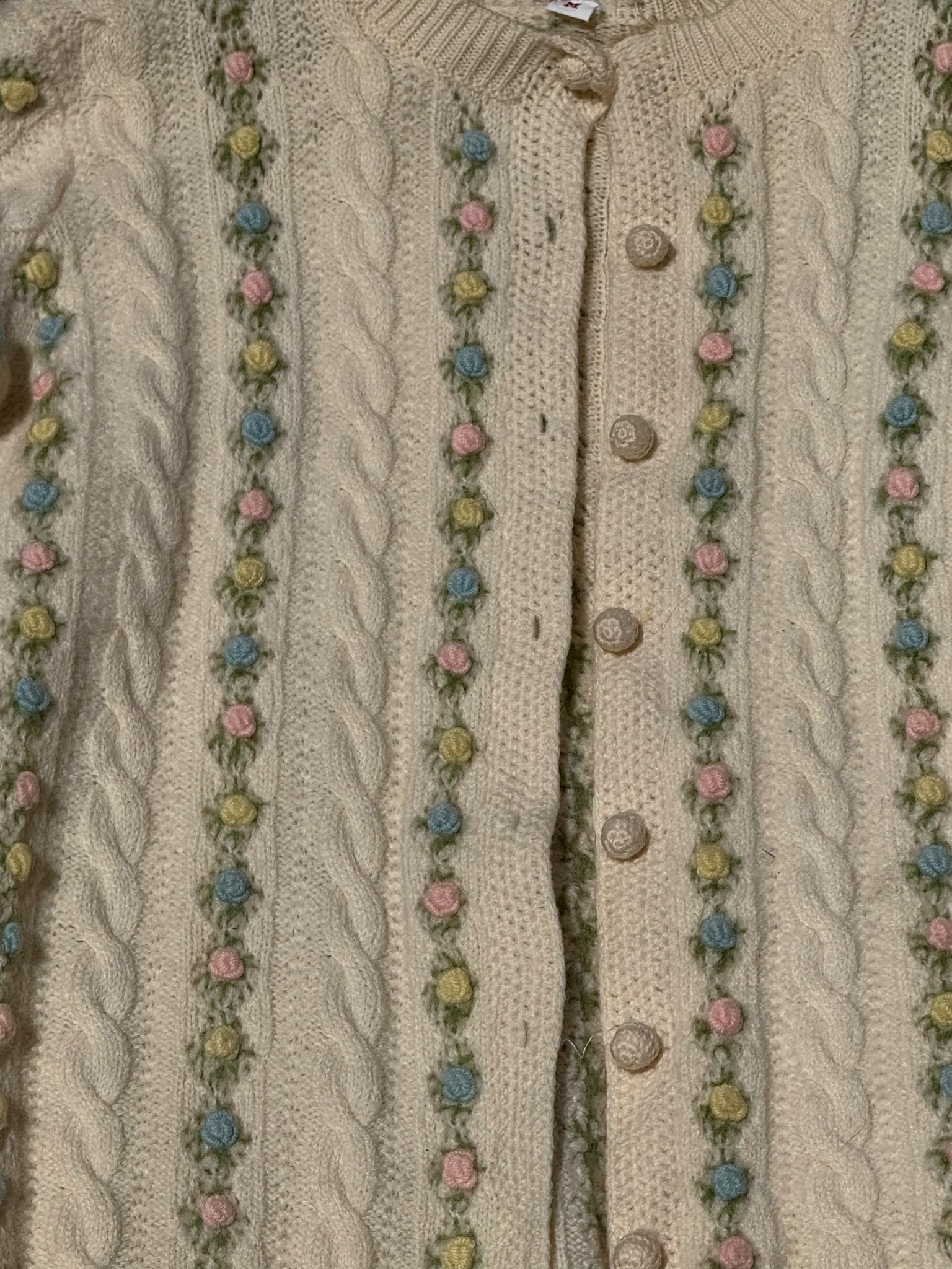 vintage embroidered knit cardigan ✿