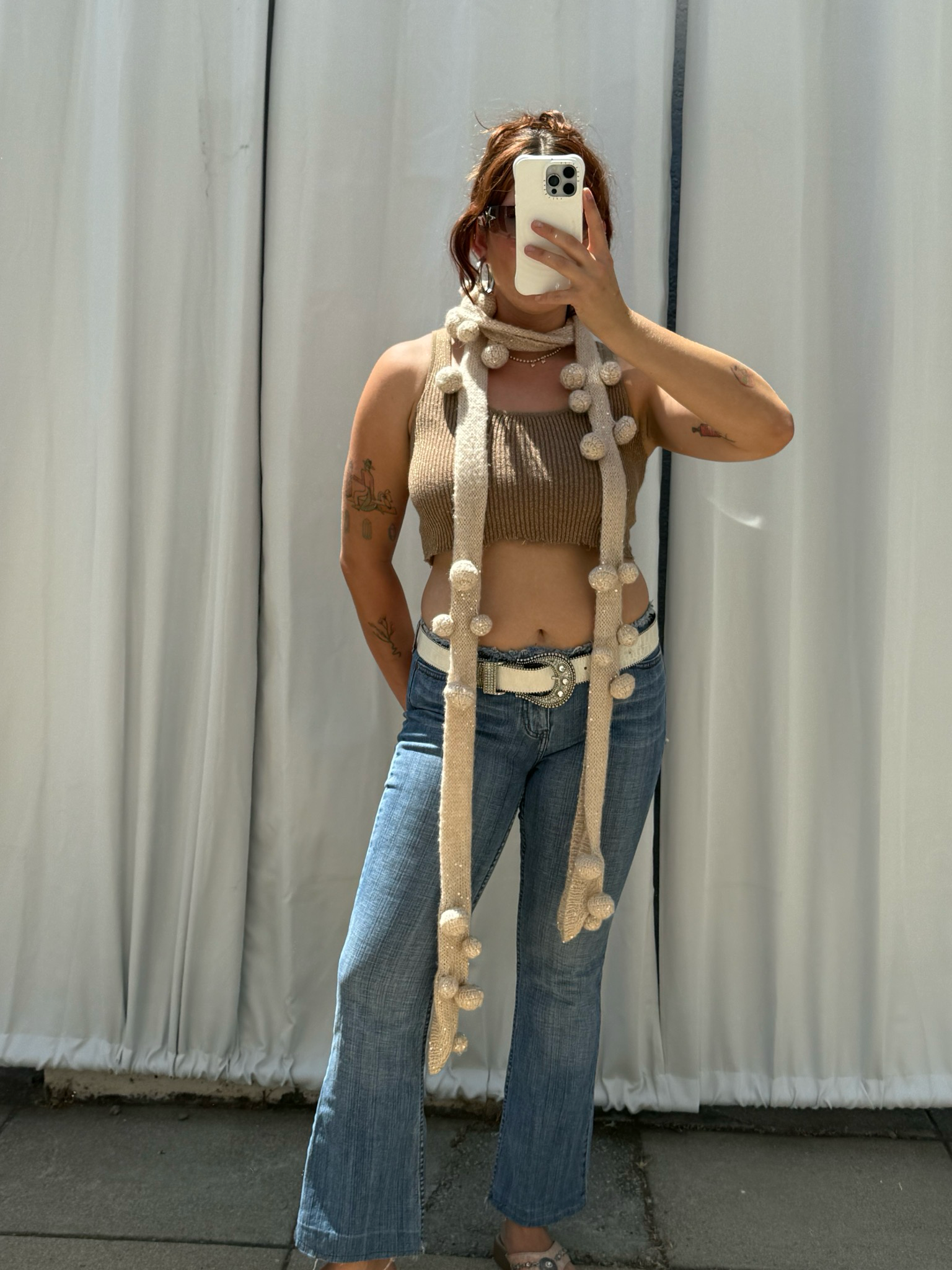 𓆩♡𓆪 knit pom pom scarf ✿