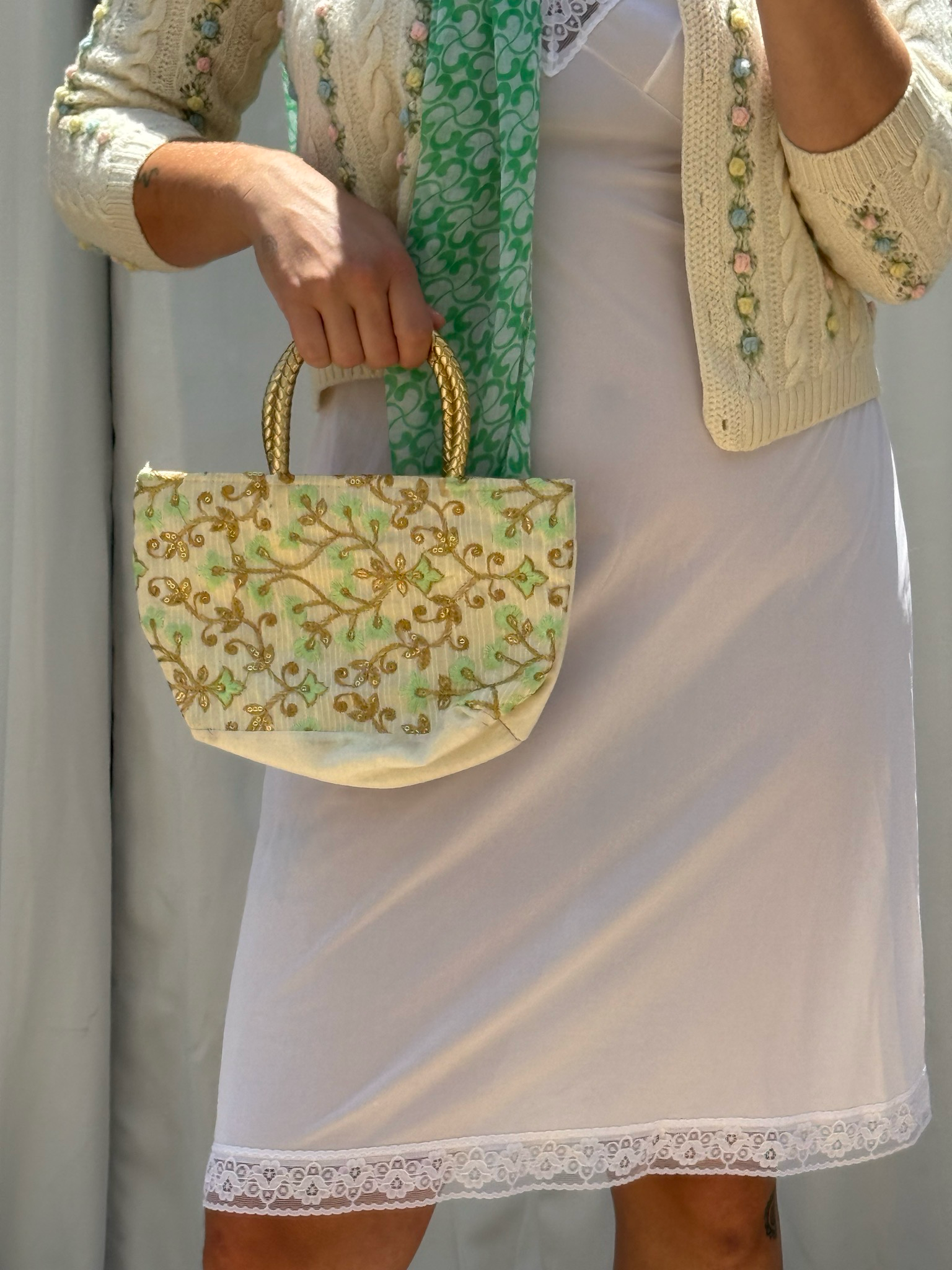 embroidered vintage mini handbag