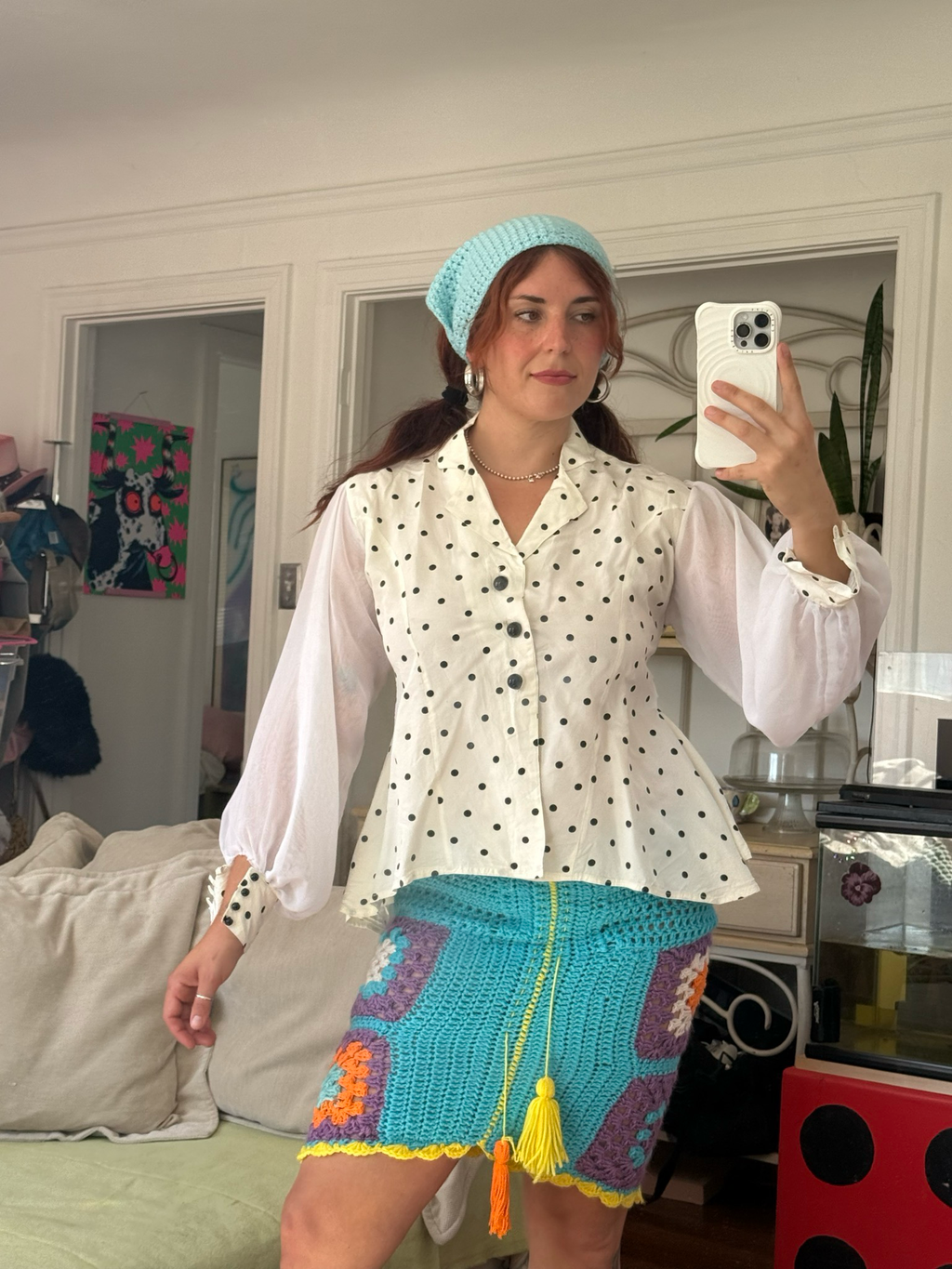 80’s polka dot blouse