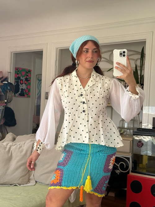 80’s polka dot blouse