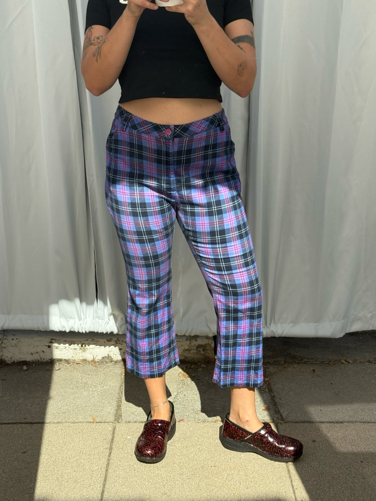 lazy oaf plaid capris