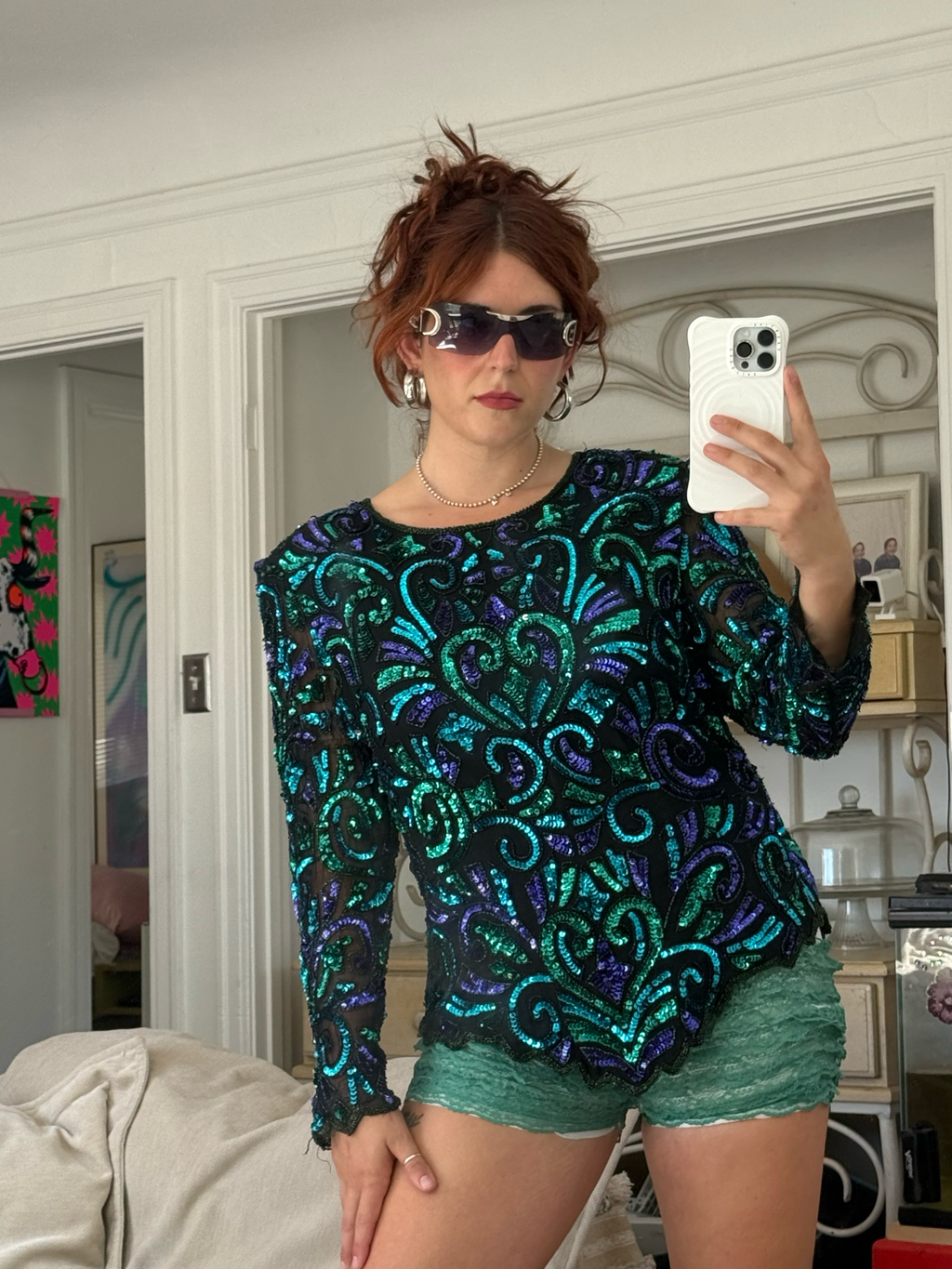 80’s sequin blouse