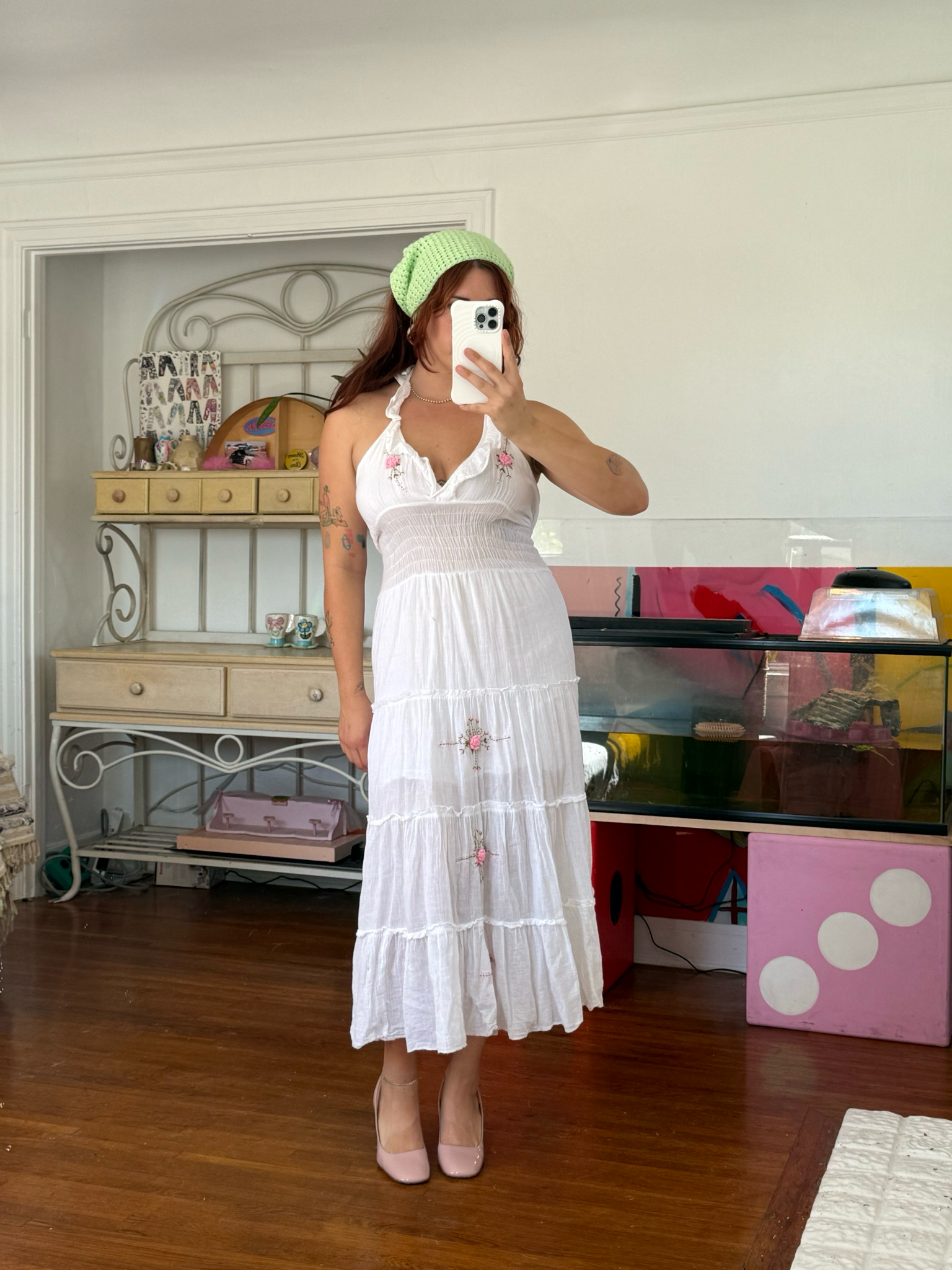 cotton embroidered dress