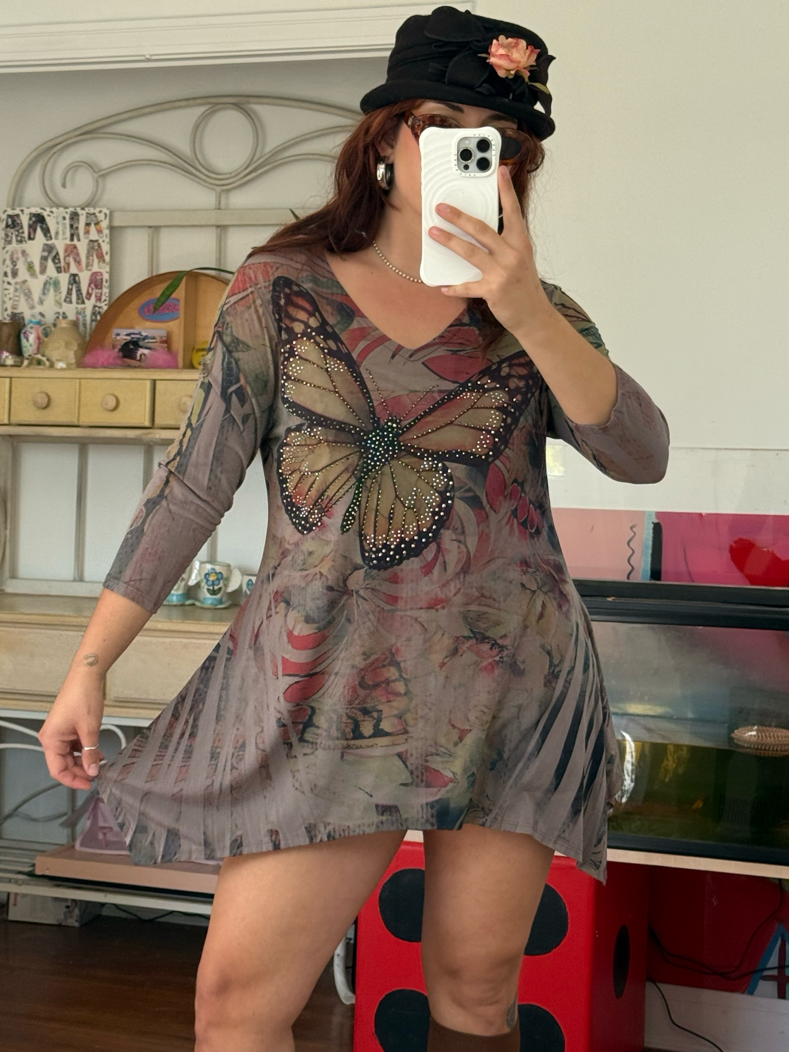 rhinestone butterfly top