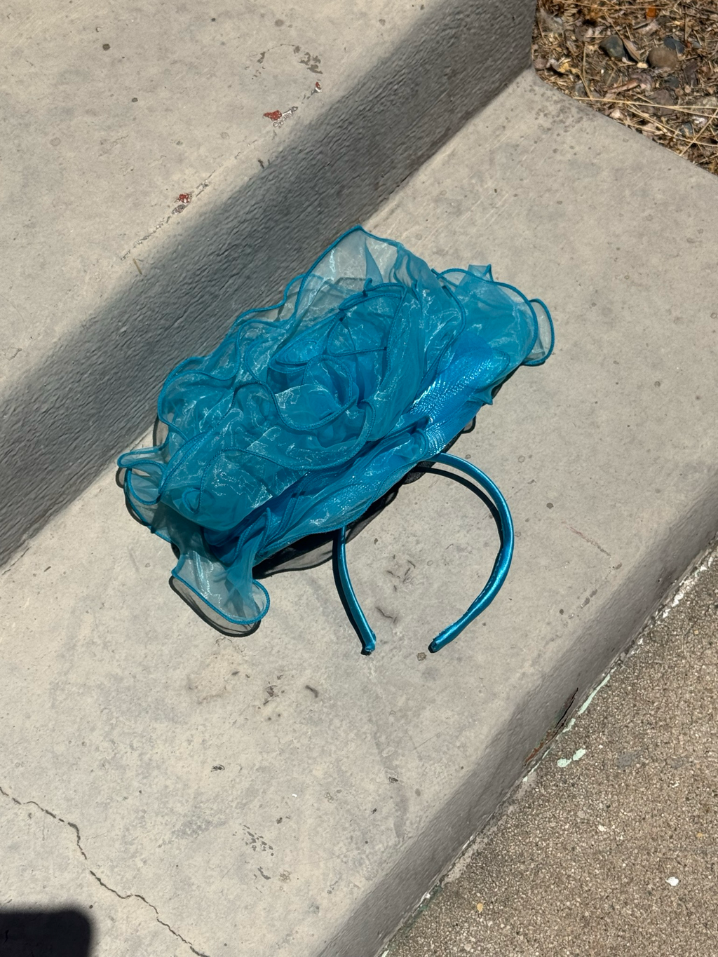 blue organza headband