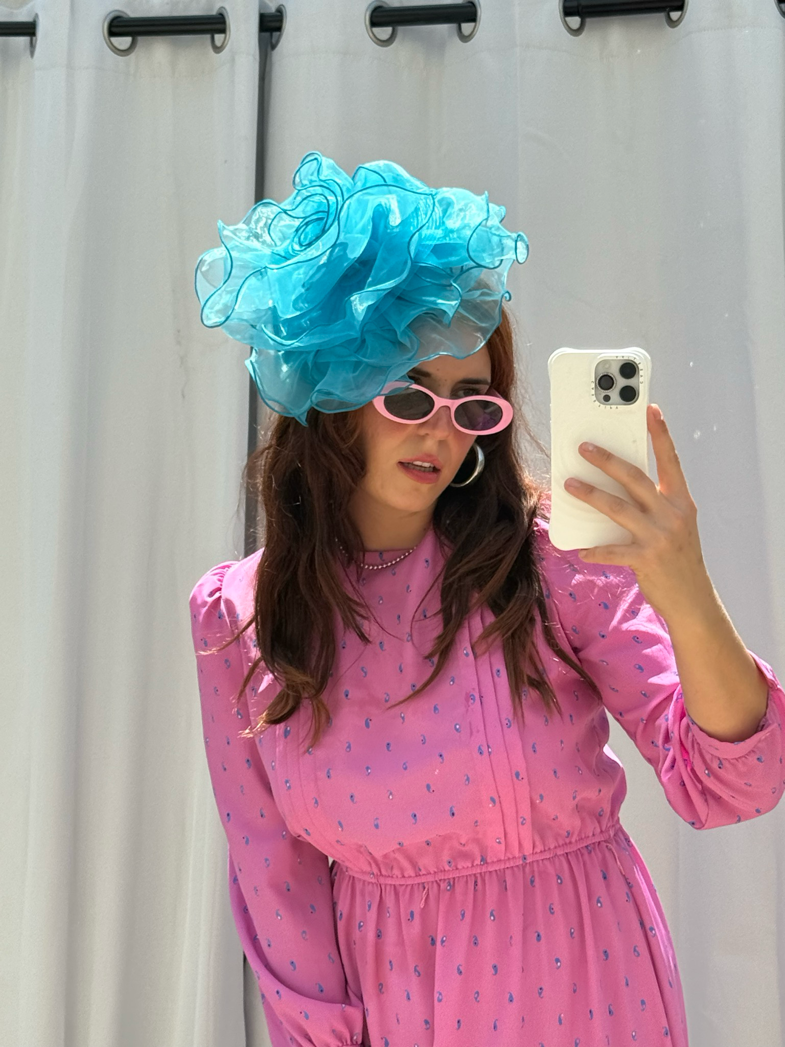 blue organza headband