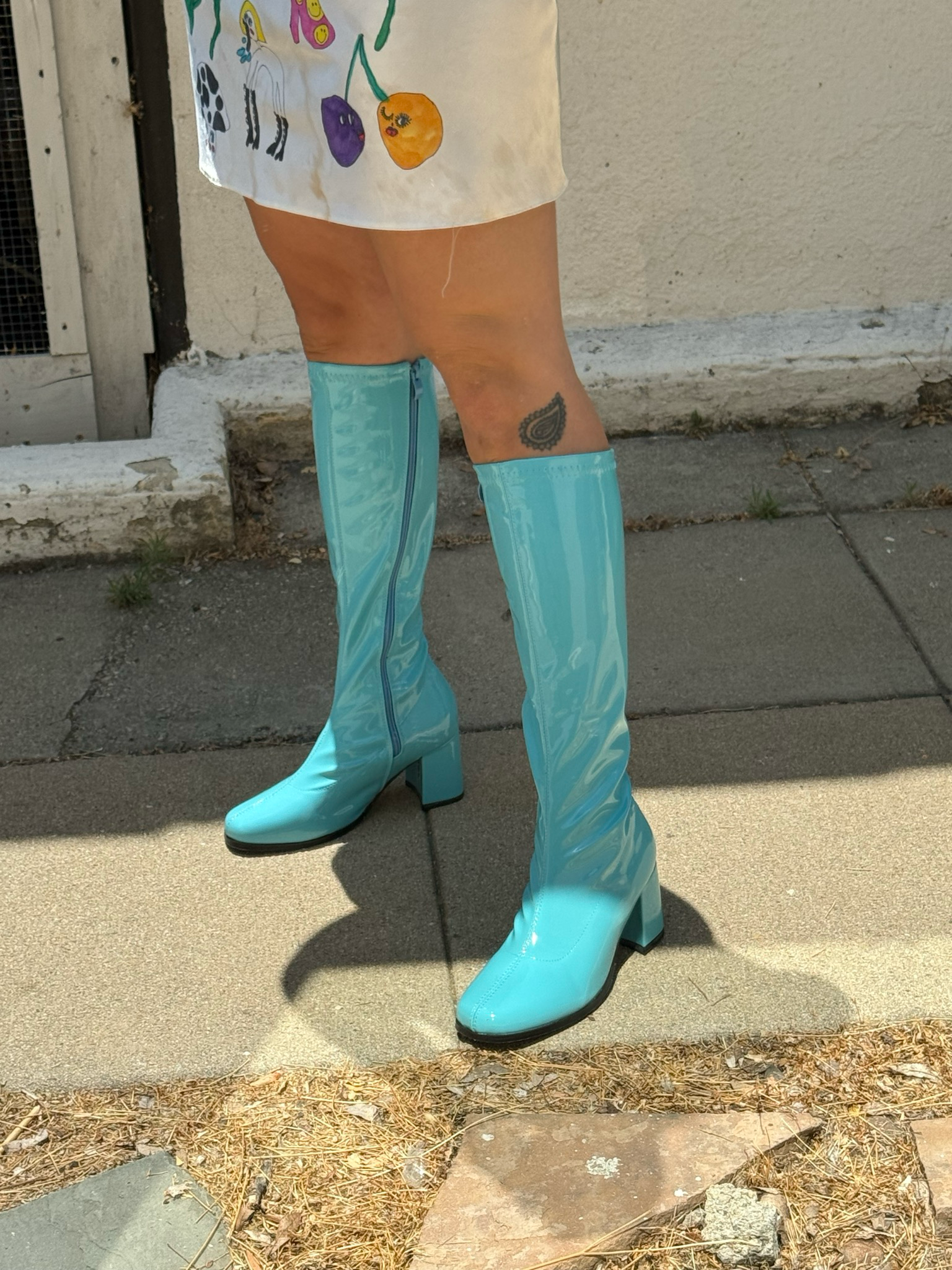 blue gogo boots