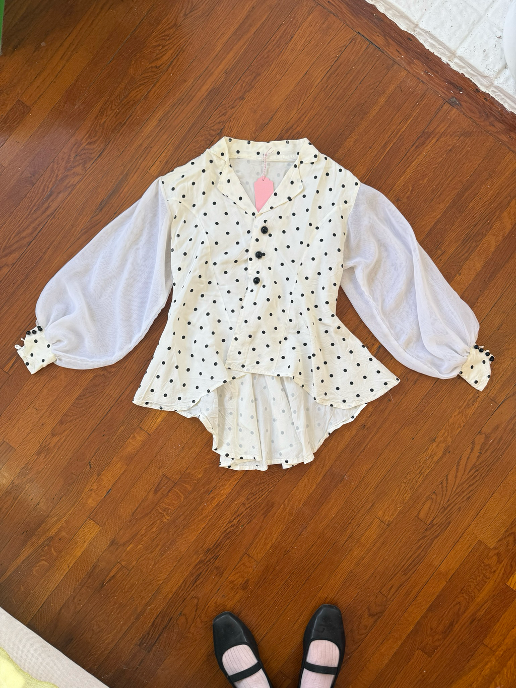 80’s polka dot blouse