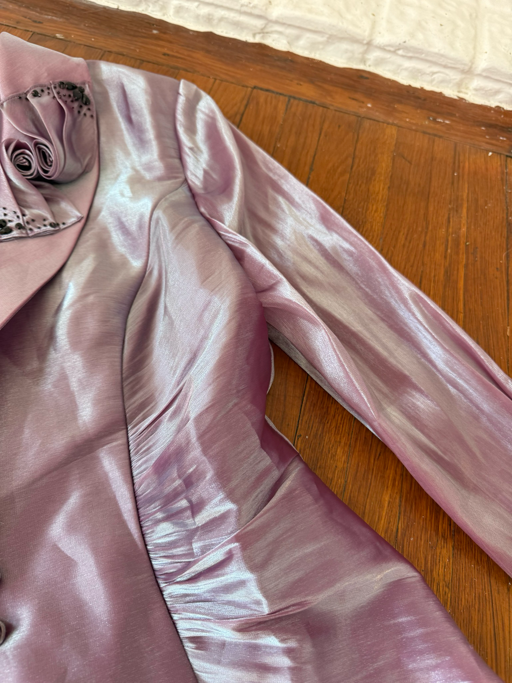 lavender satin blazer