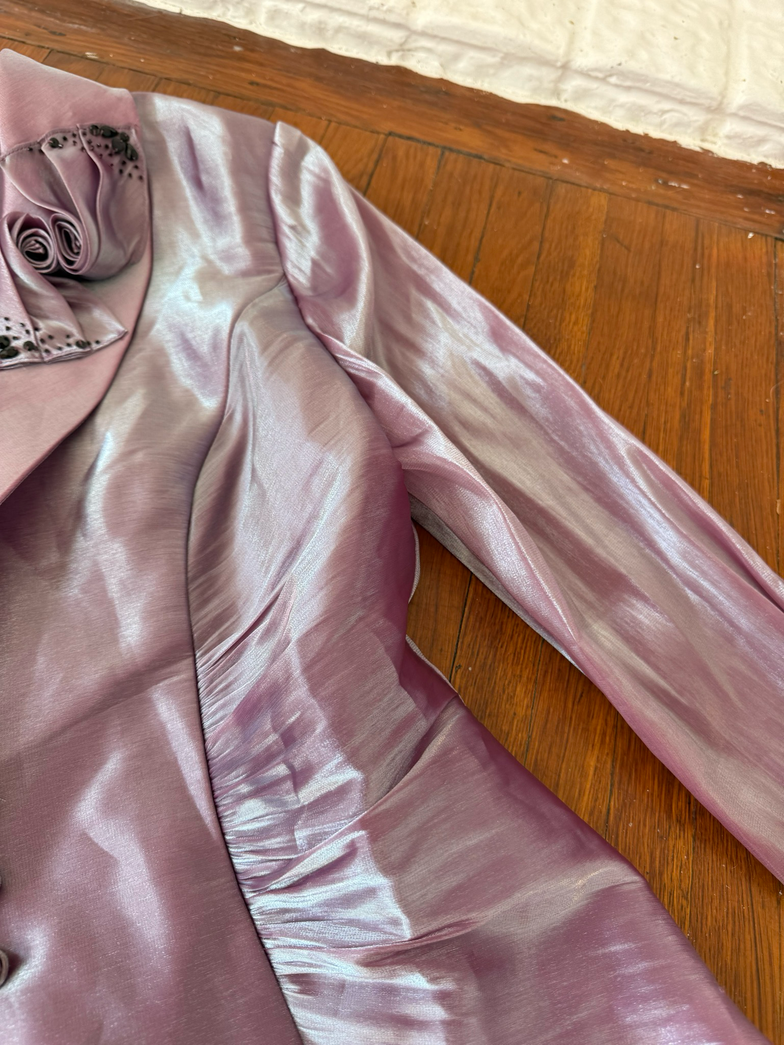 lavender satin blazer