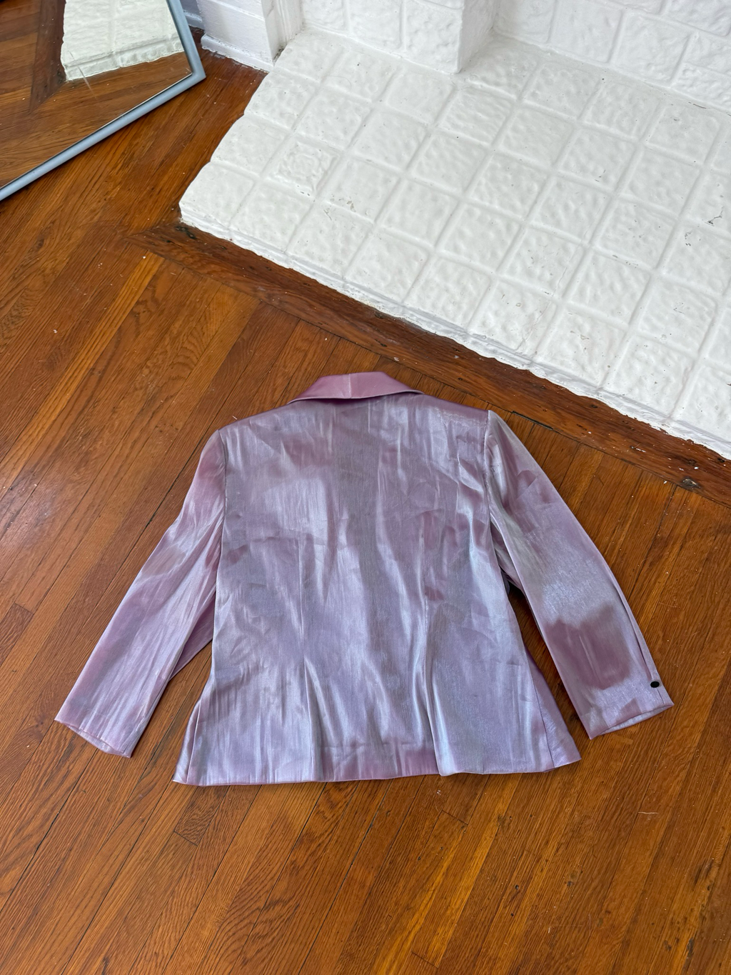 lavender satin blazer