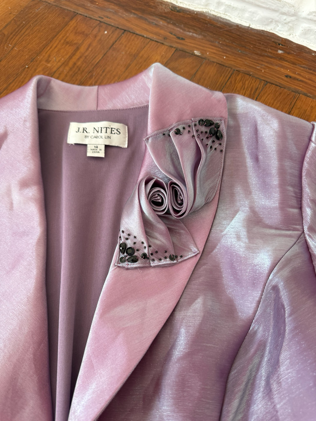 lavender satin blazer