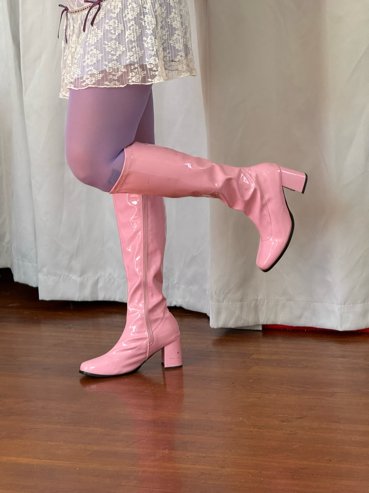 pink gogo boots (size 9 & 10)
