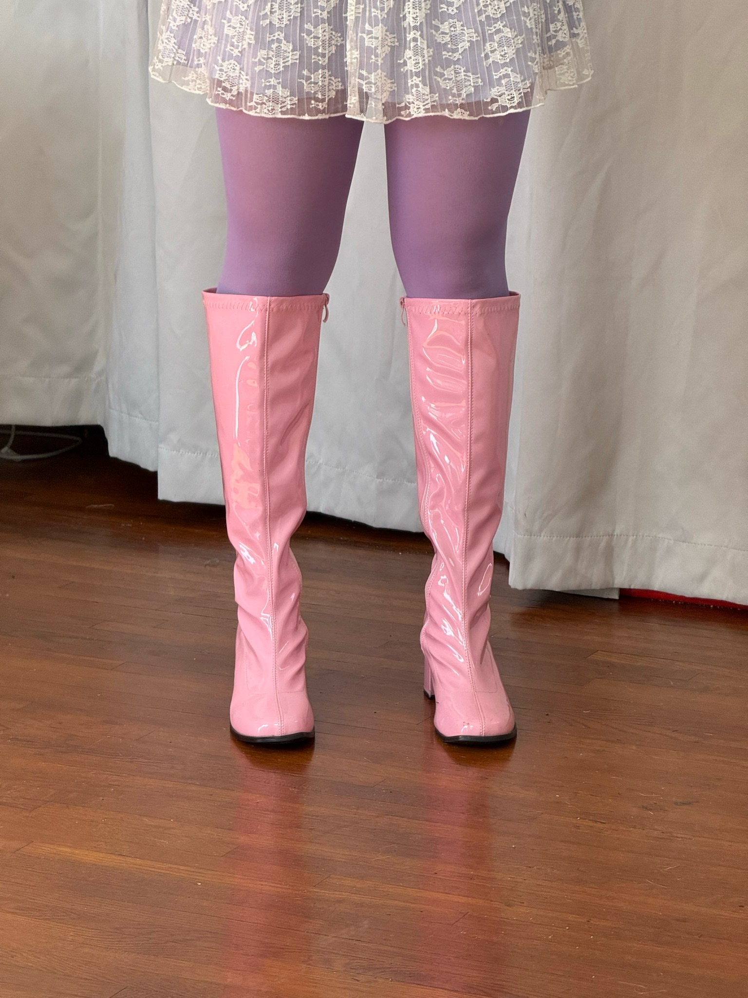pink gogo boots (size 9 & 10)
