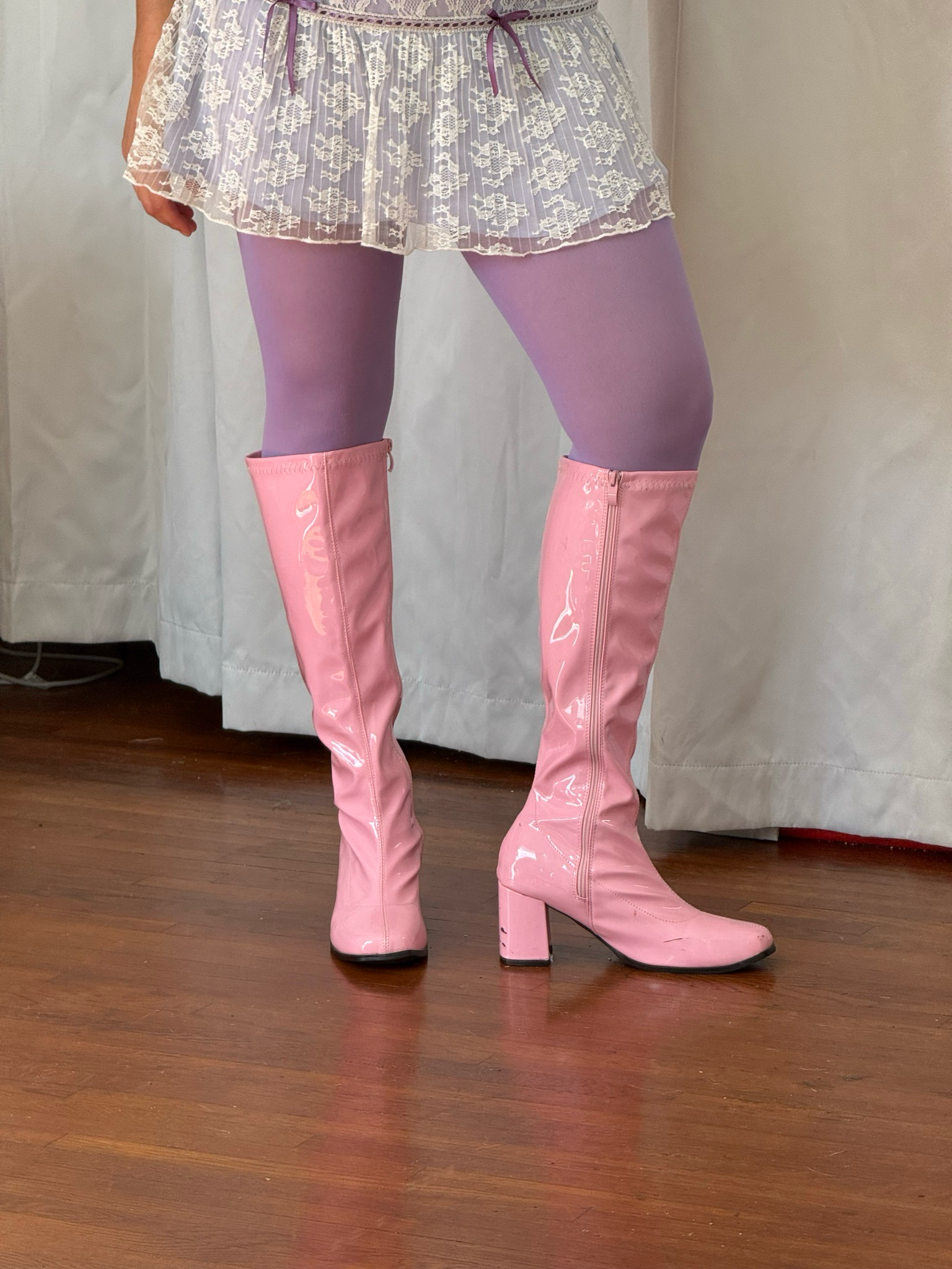 pink gogo boots (size 9 & 10)