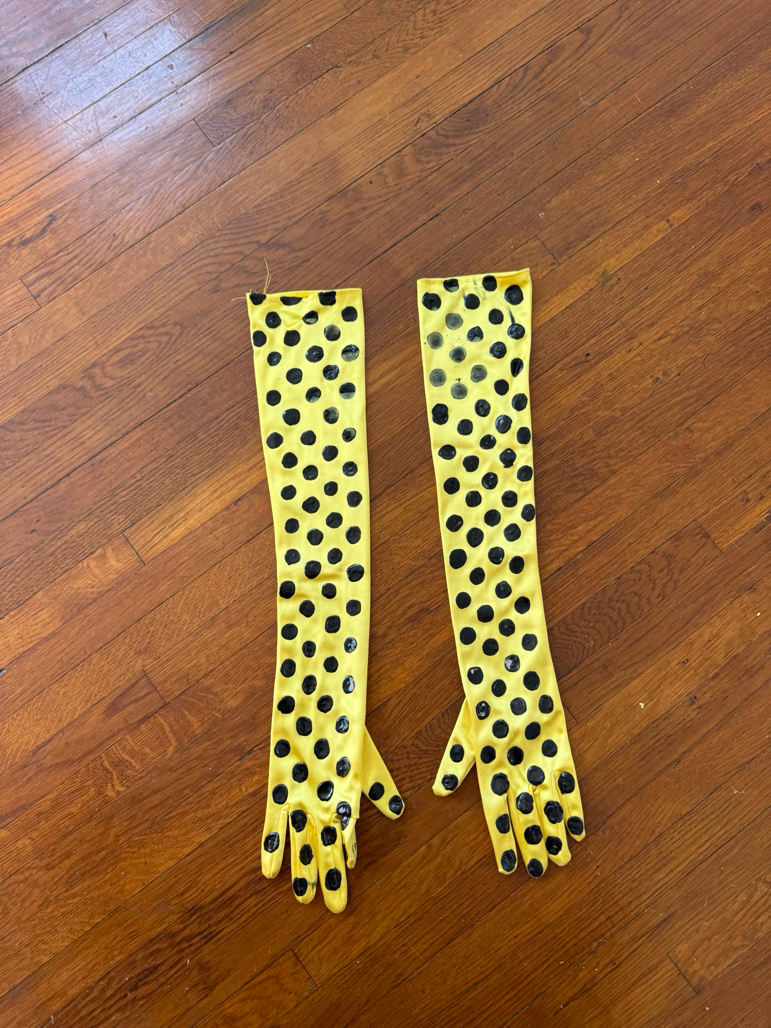 painted opera gloves