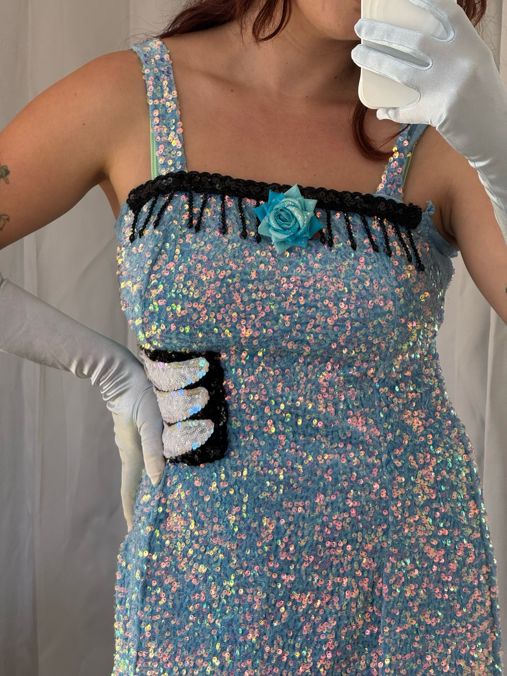 handmade sequin mini dress