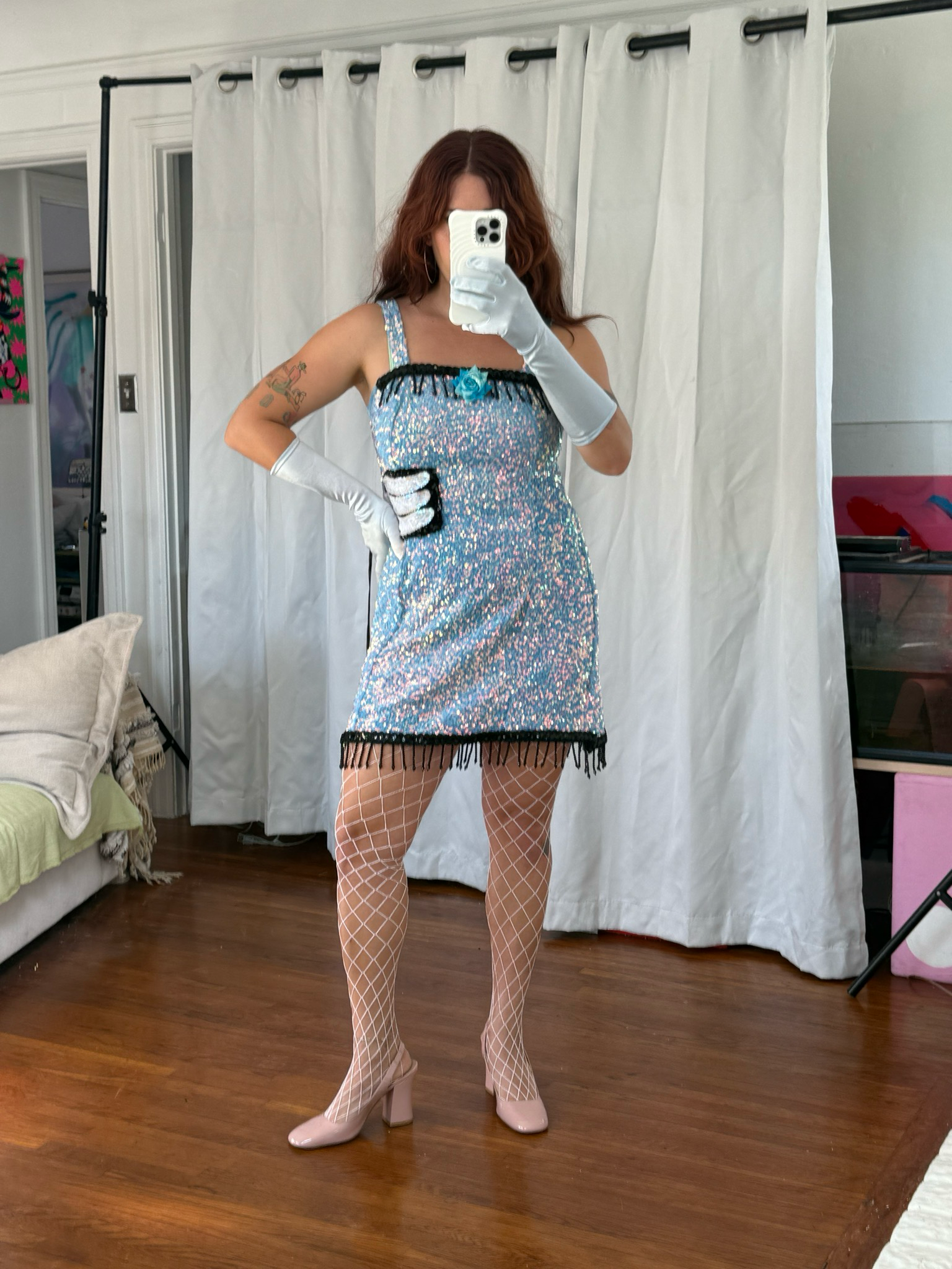 handmade sequin mini dress