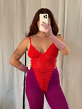red lace teddy