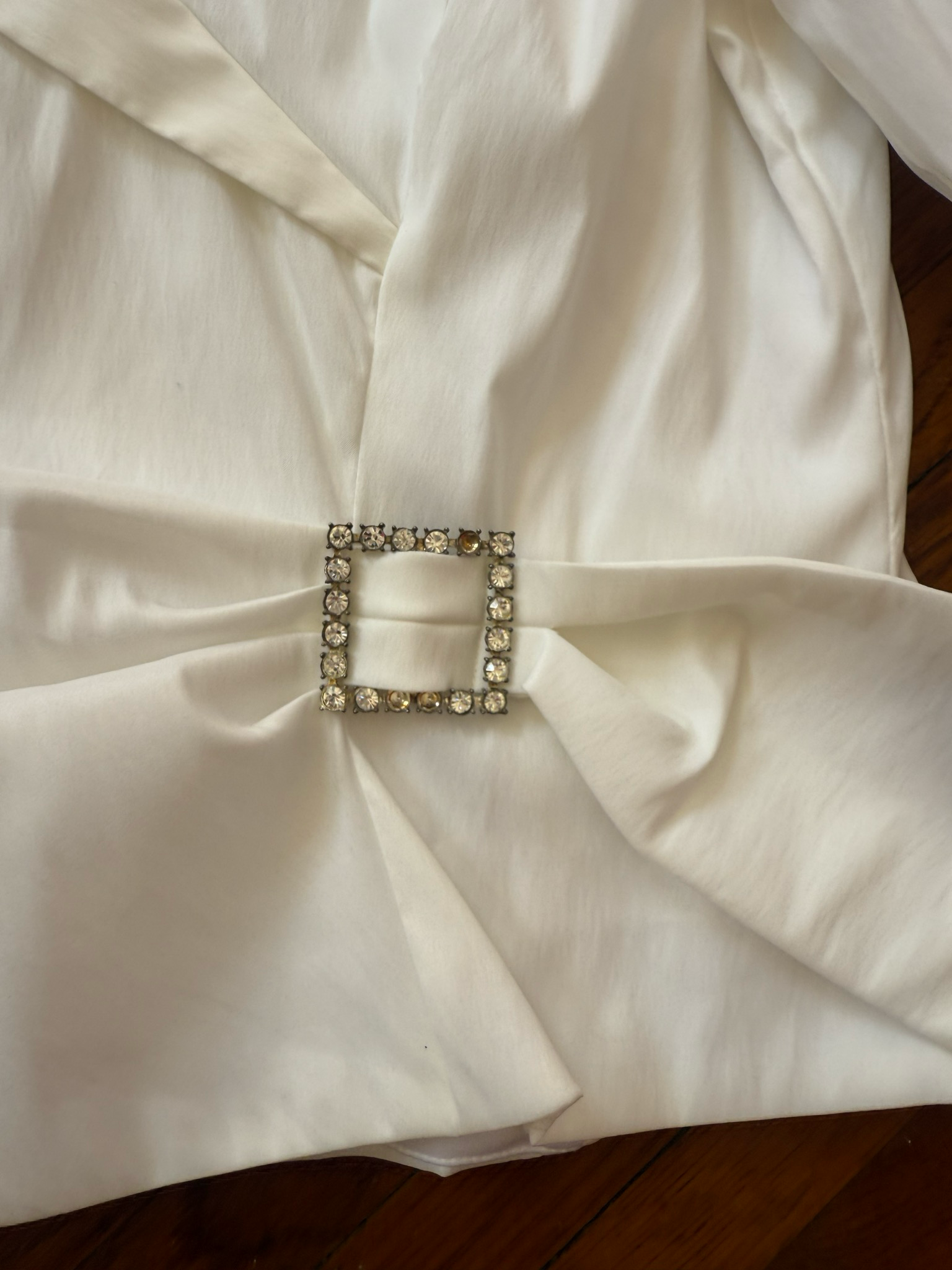 vintage blouse with rhinestone buckle