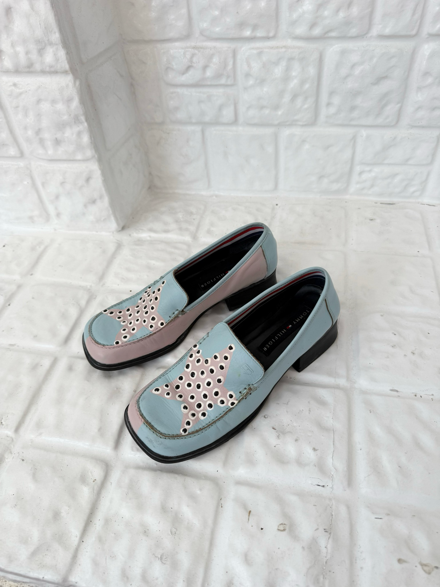 hand painted leather loafers (size 8)