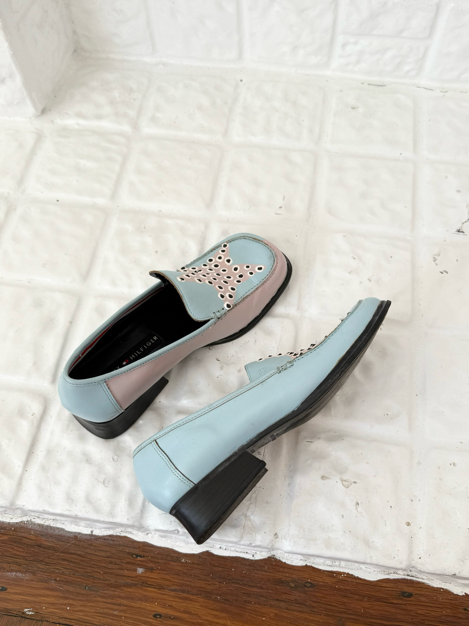 hand painted leather loafers (size 8)