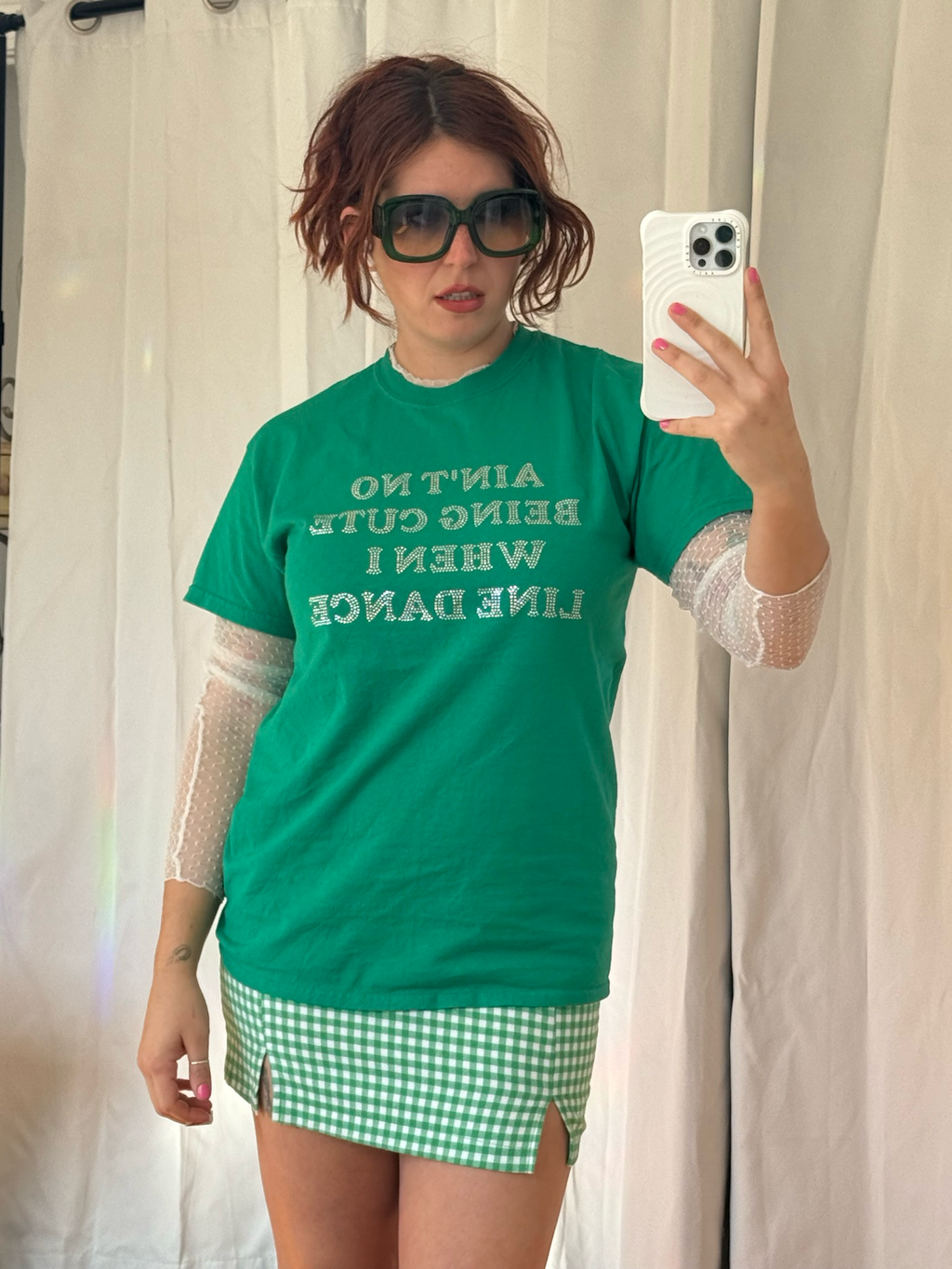 rhinestone square dancing tee