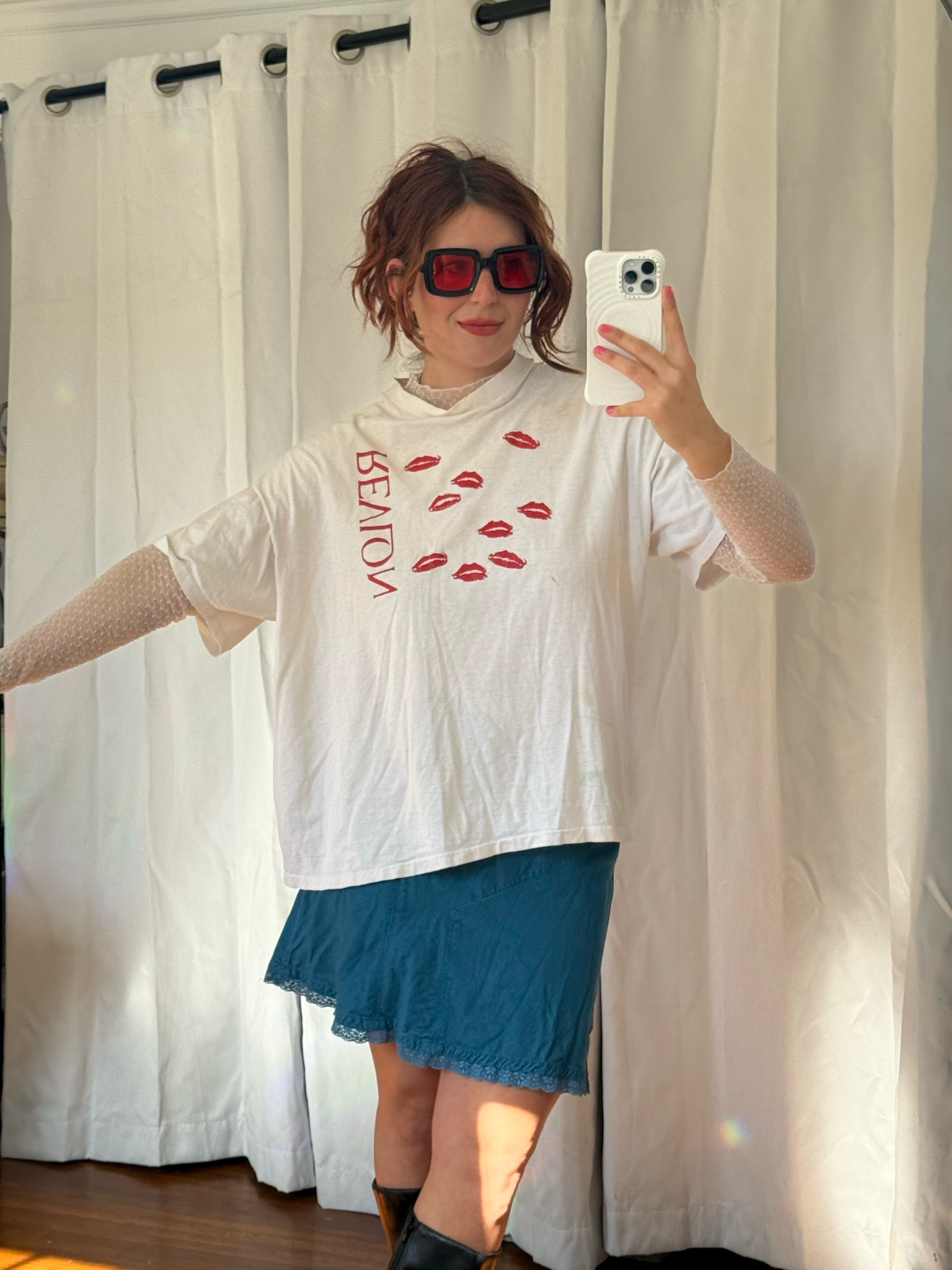 single stitch revlon mock neck