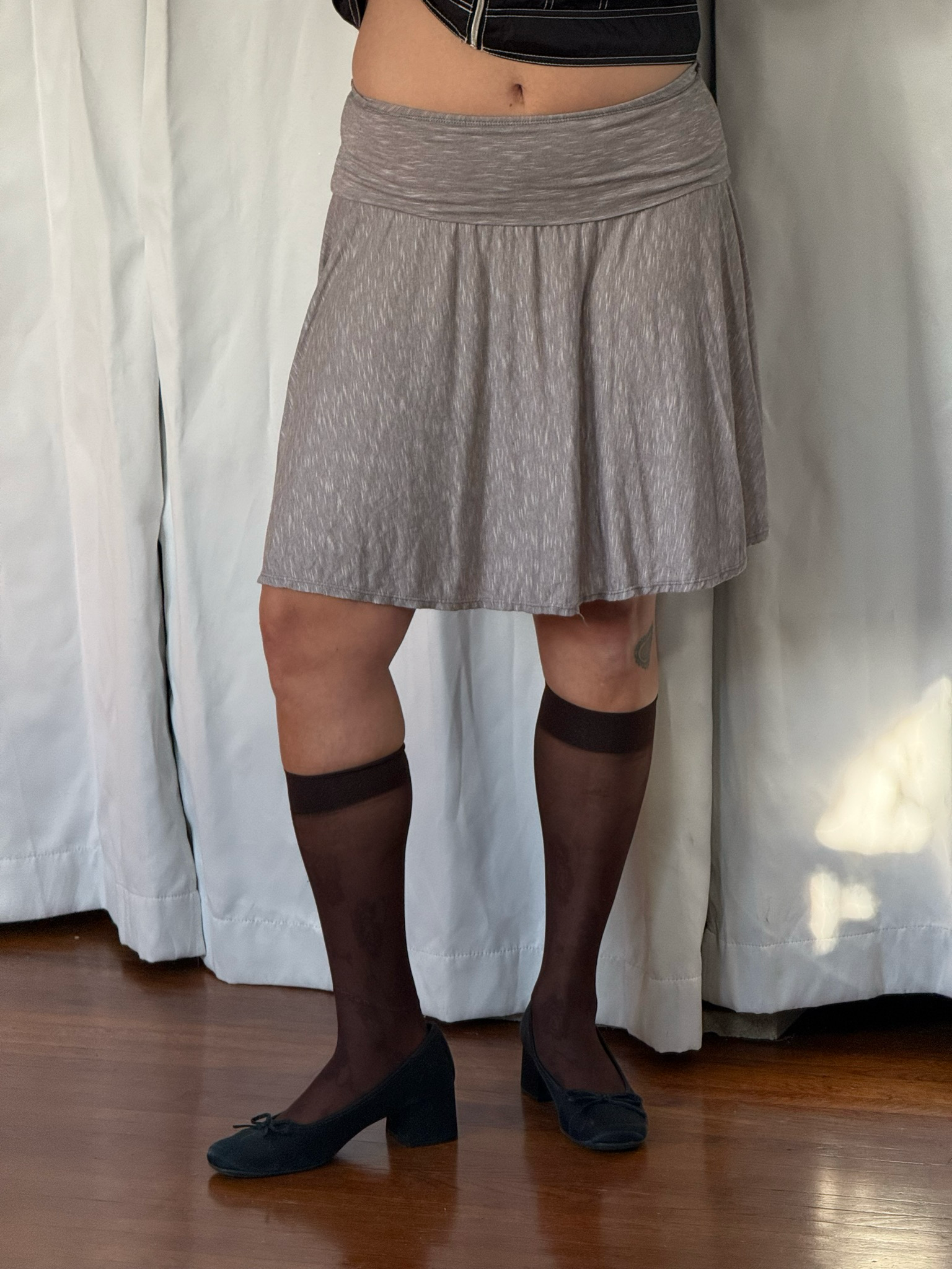 grey foldover skirt