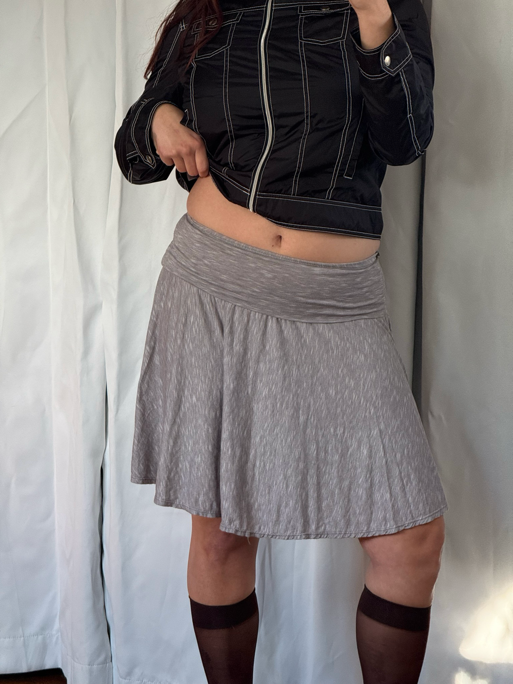 grey foldover skirt