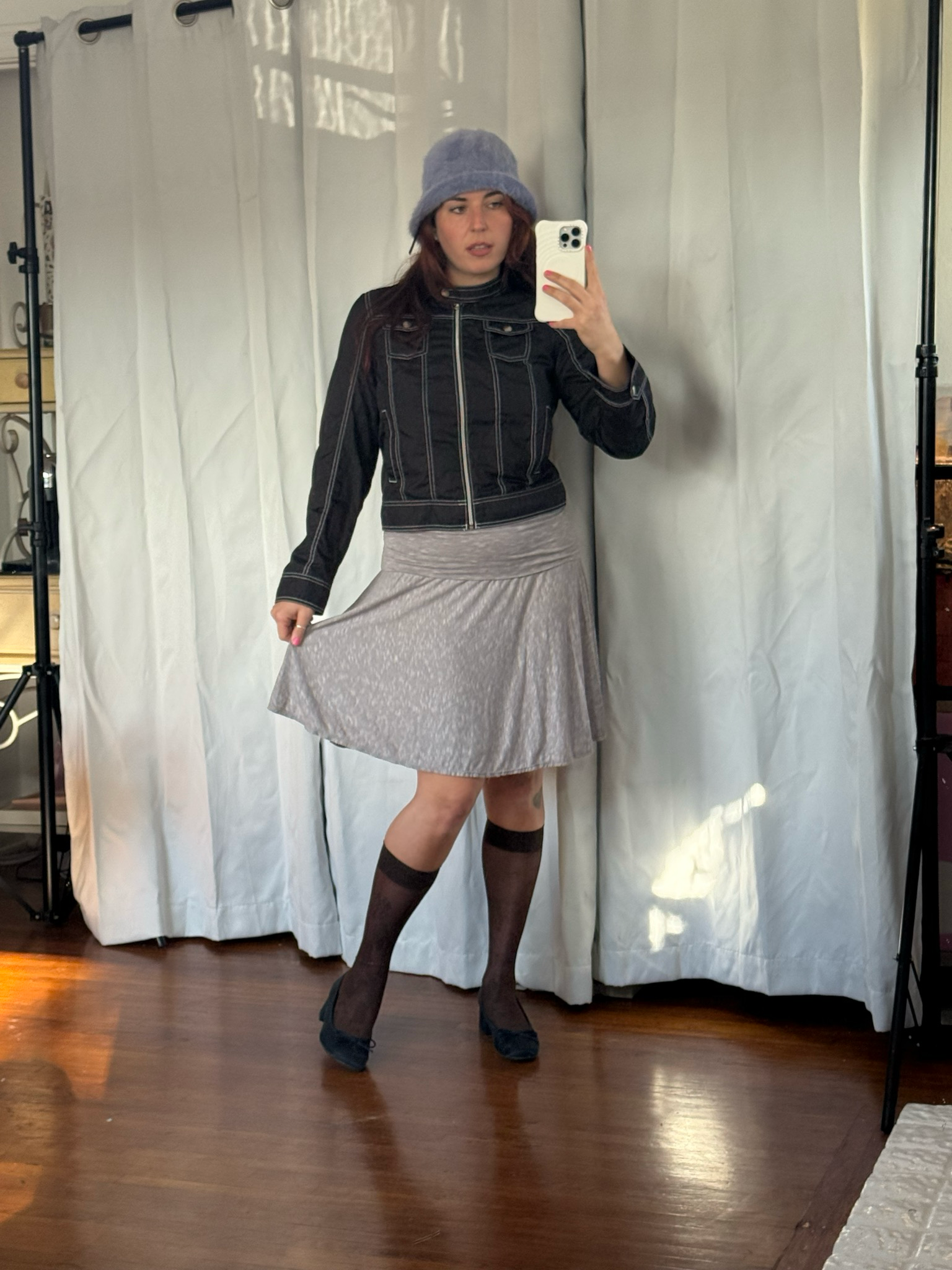 grey foldover skirt